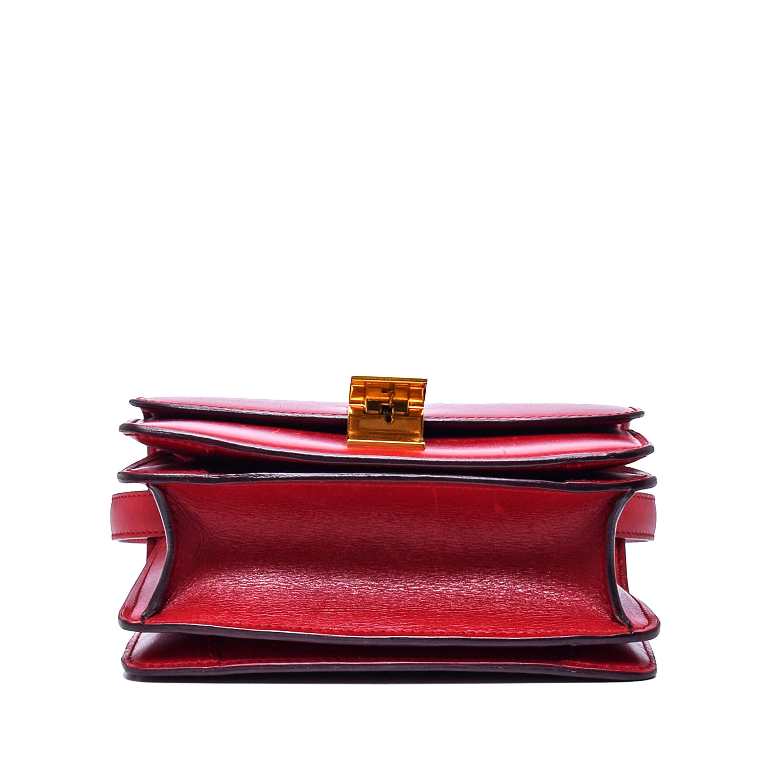 Celine - Red Smooth Leather Mini Classic Box Bag